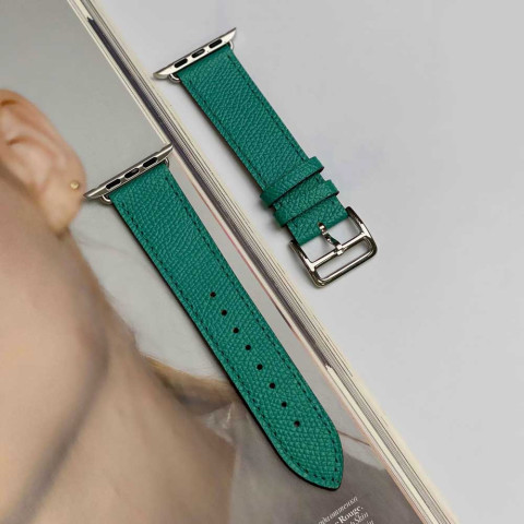 Кожаный ремешок Hermes New Leather на Apple Watch 38/40/41mm Green